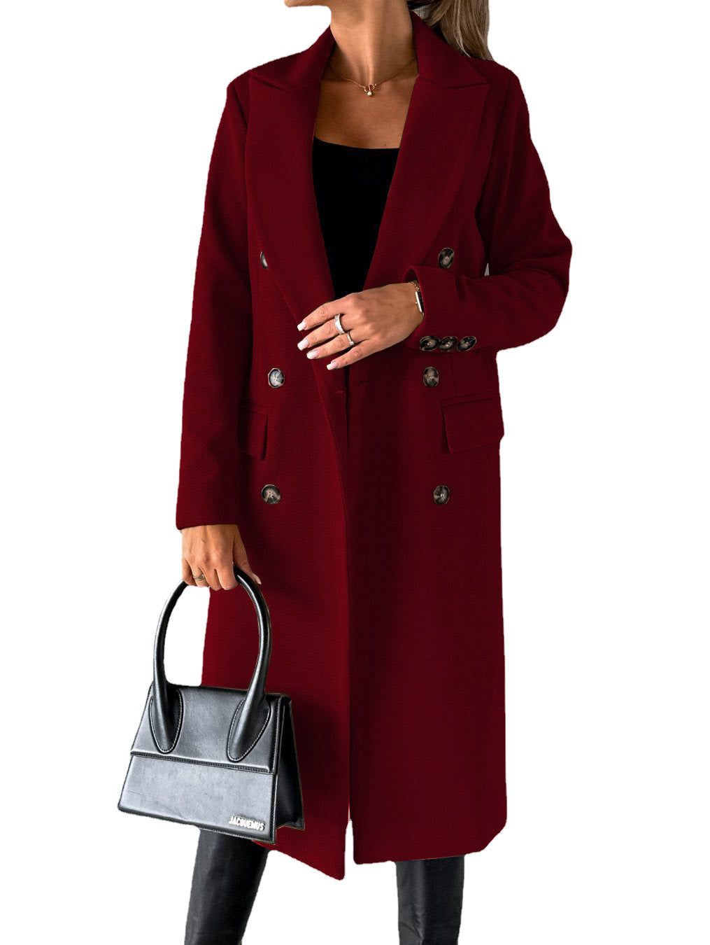 Double Breasted Lapel Coat - Premium Winter Overcoat for Women