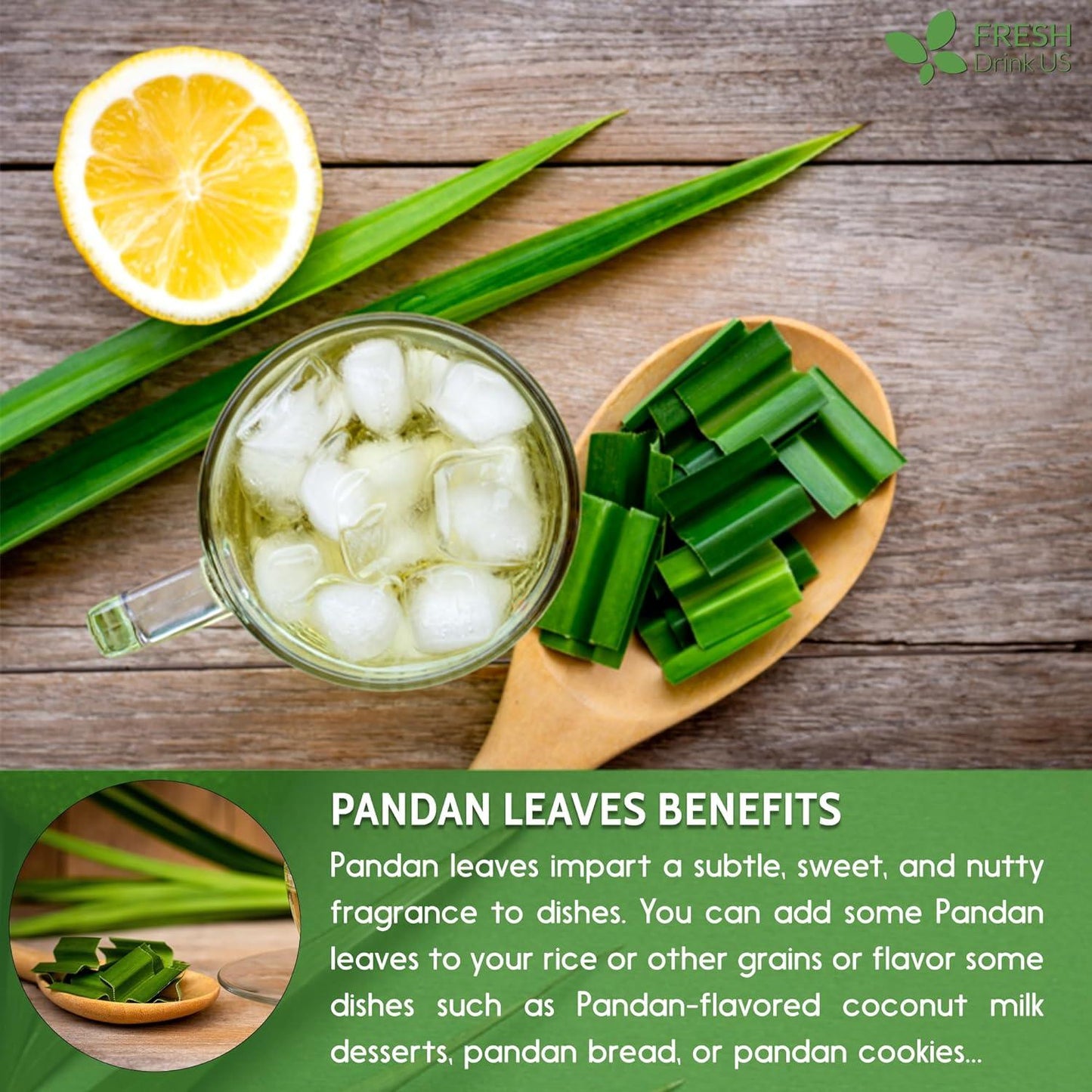 100% Pure Dried Pandan Leaves - Natural Flavoring Powder