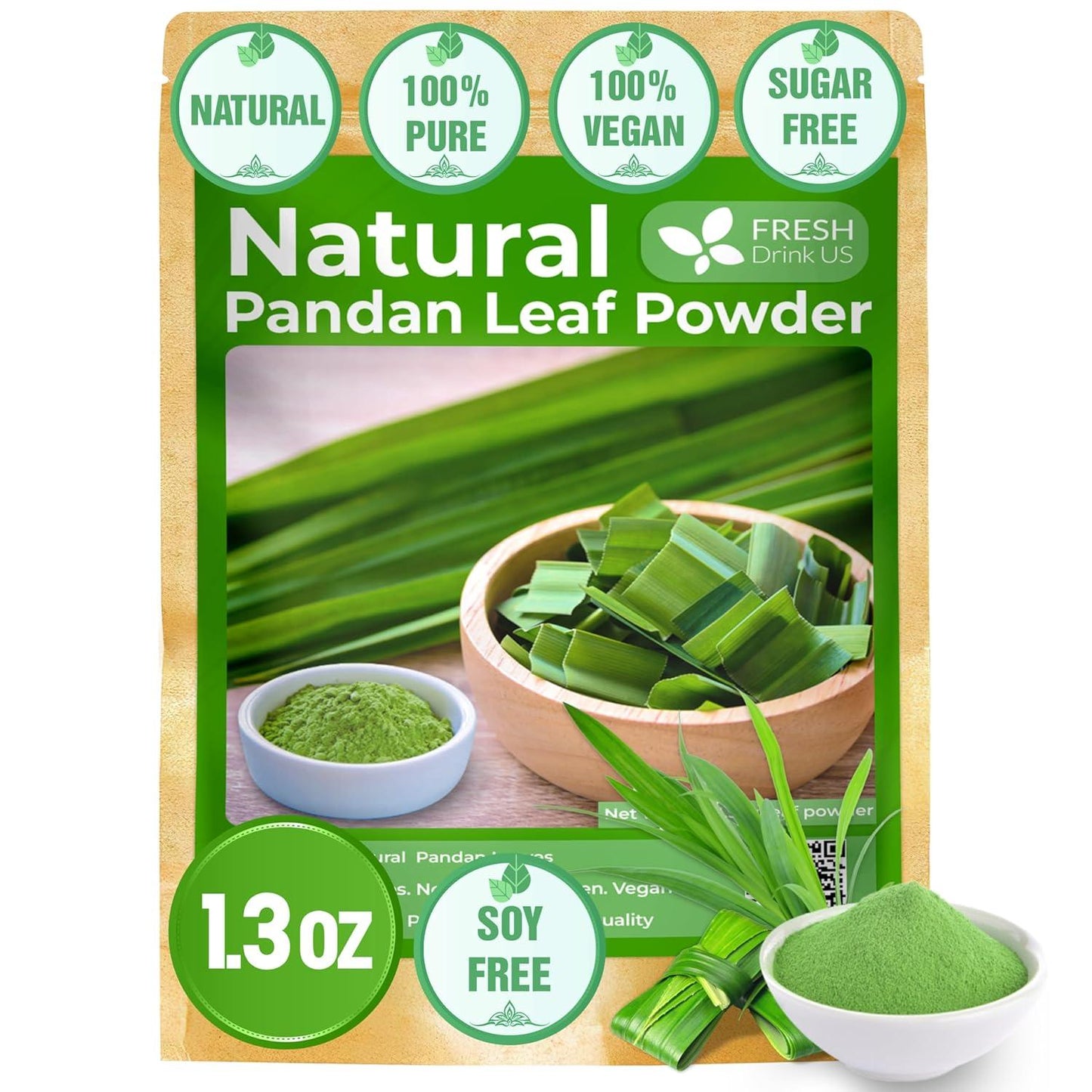 100% Pure Dried Pandan Leaves - Natural Flavoring Powder