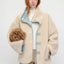 Sea Salt Cream Heavyweight Dual Wear Shearling Suede Coat