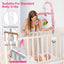 Mobile musical Gbruno pour filles - 12 mélodies et 5 hochets en fleurs