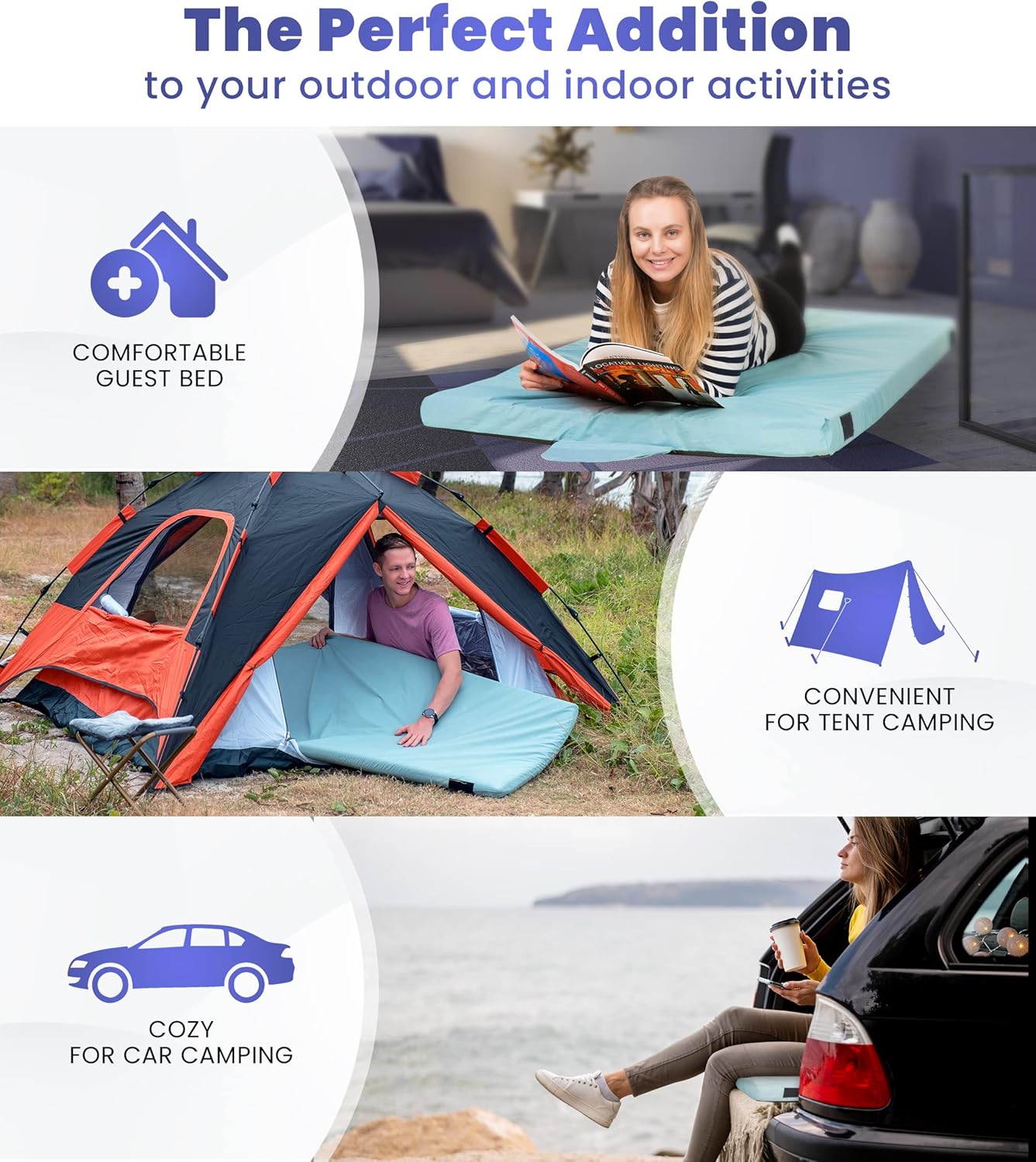 Hazli Ultra Comfort Air-Cell Memory Foam Camping Mattress
