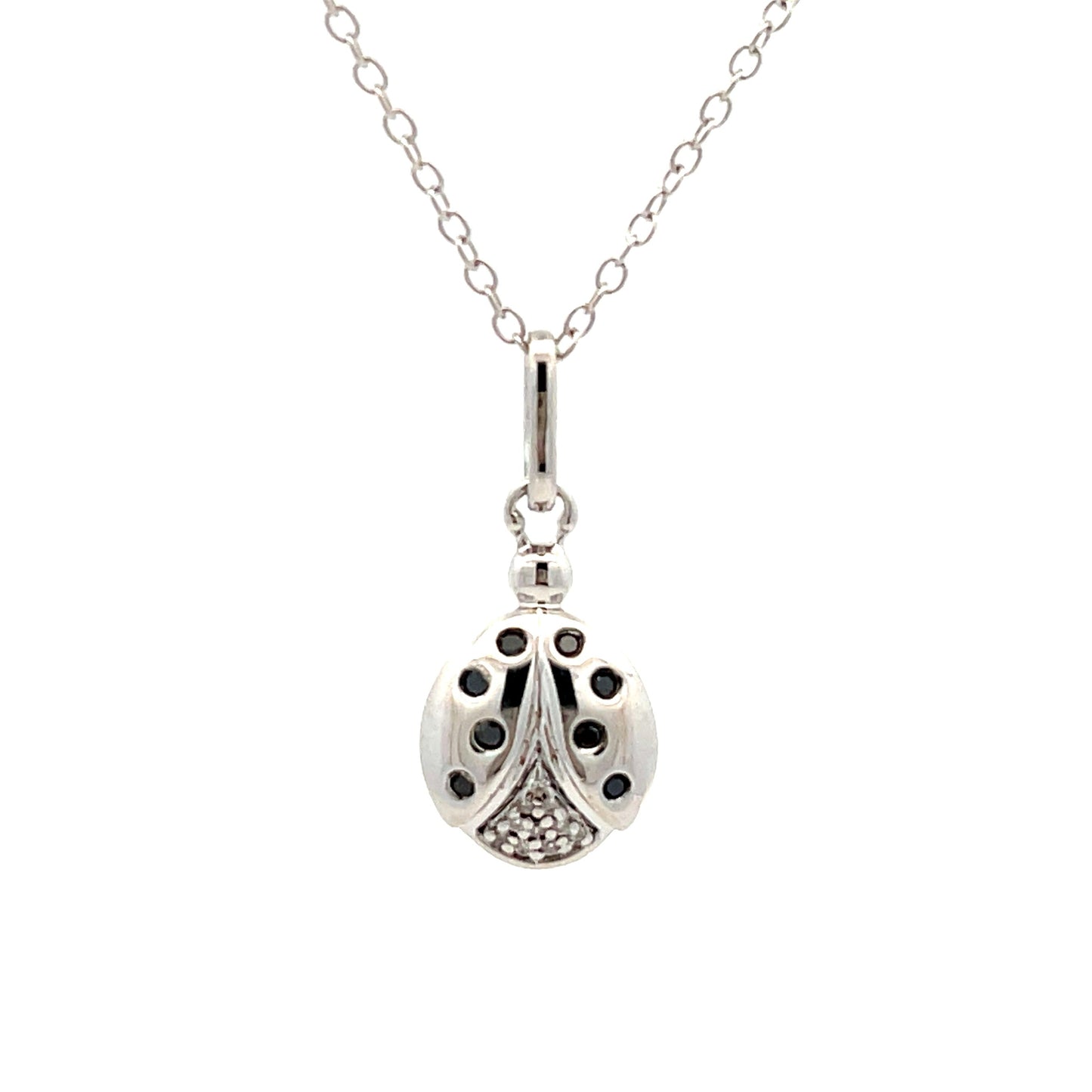 .08ct Pendentif Animal en Diamant Noir en Argent Sterling