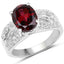 3.23 Carat Rhodolite and White Topaz Sterling Silver Engagement Ring