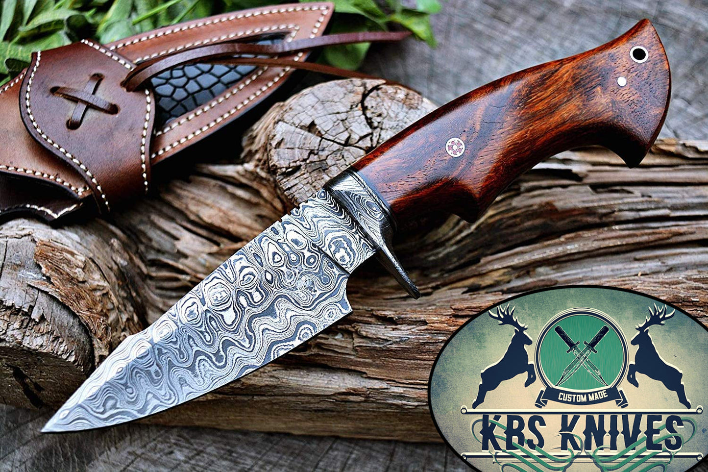 Artisan Crafted Damascus Steel Hunting Knife - Korvel