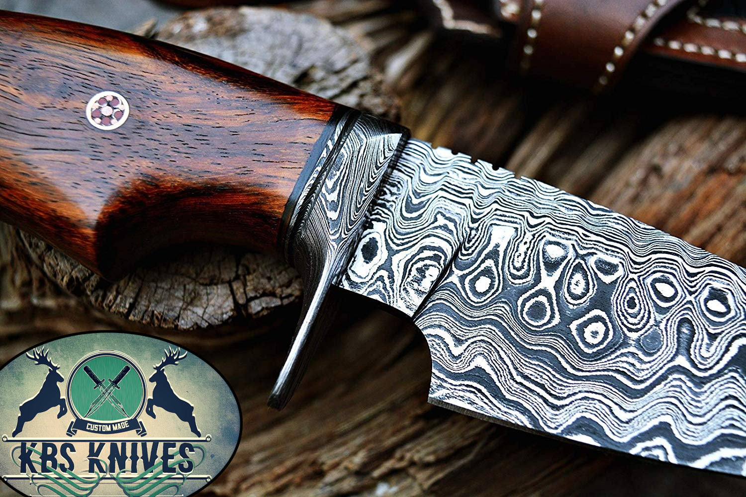 Artisan Crafted Damascus Steel Hunting Knife - Korvel