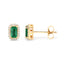 0.91 Carat Genuine Zambian Emerald and Diamond 14K Gold Earrings