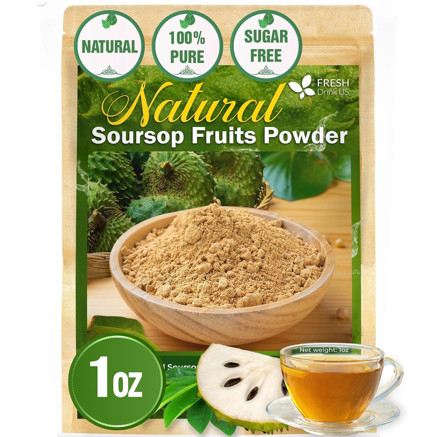 Premium Soursop Graviola Fruit Tea Bags - 100% Natural & Handmade