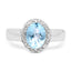 Bague en argent sterling avec topaze bleue et topaze blanche de 2,58 carats