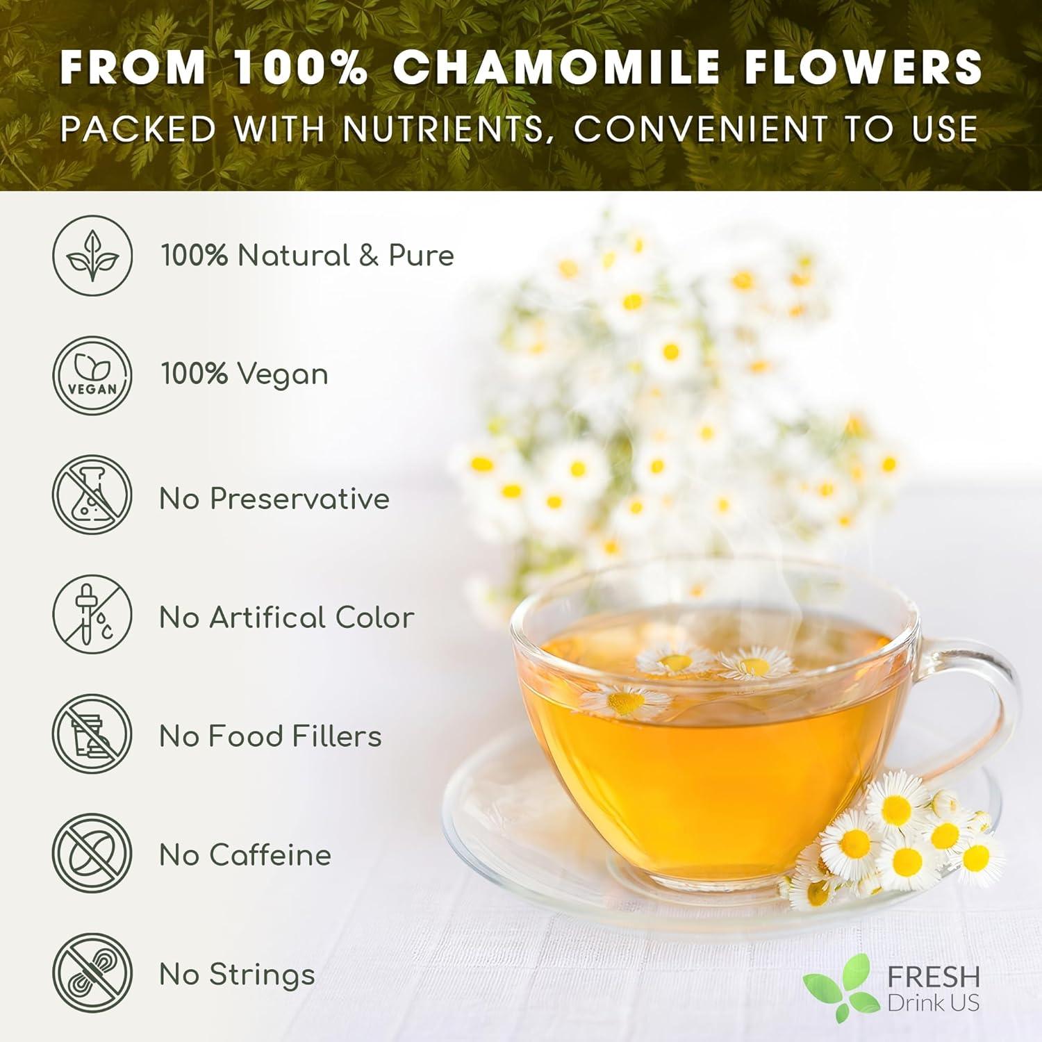 Chamomile Tea Bags, 100% Natural Chamomile, Freshly Picked, Naturally Dried Chamomile, Hand-made, Biodegradable Tea Bag - Korvel