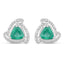 Boucles d'oreilles en or blanc 14K avec émeraudes zambiennes et diamants de 1,23 carat