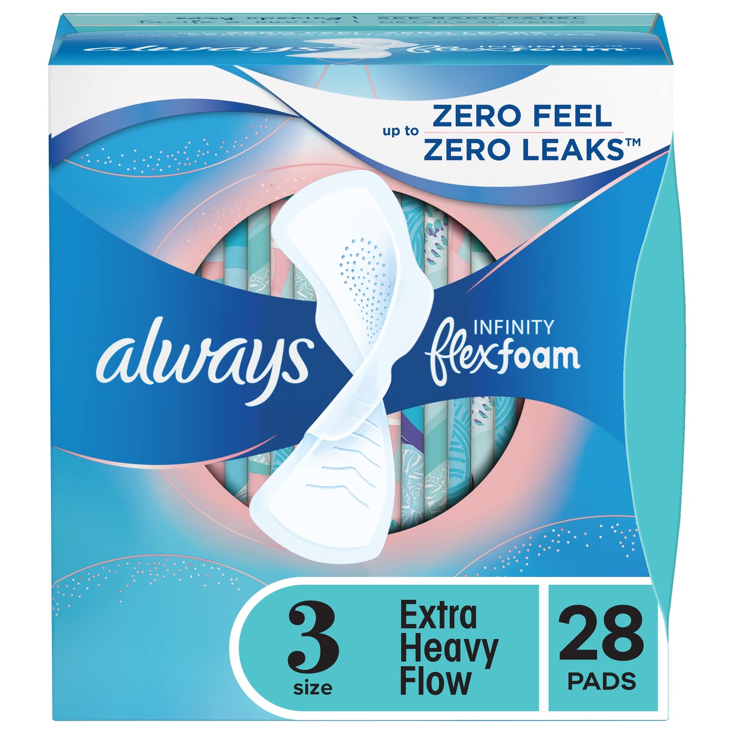 Always Infinity Taille 3 Serviettes Extra Absorbantes Avec Ailes - 28 Compte