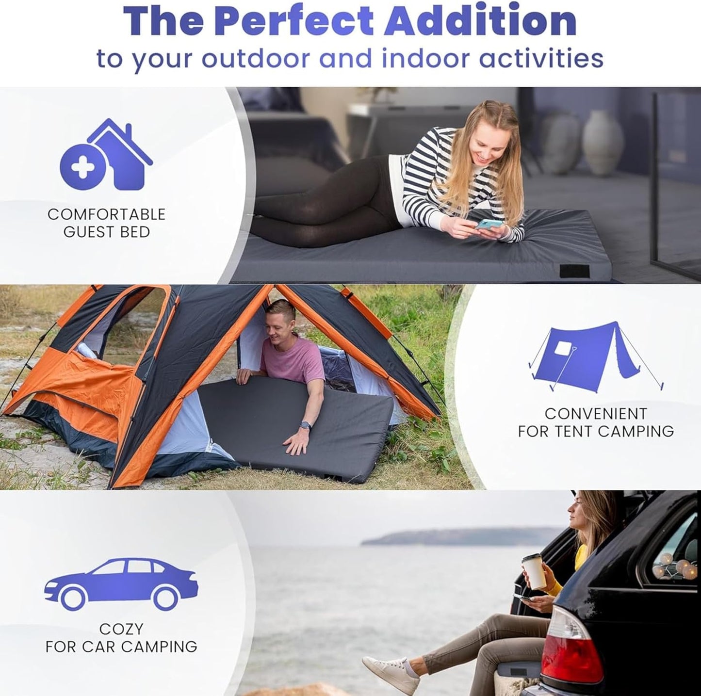 Hazli Ultra Comfort Air-Cell Memory Foam Camping Mattress