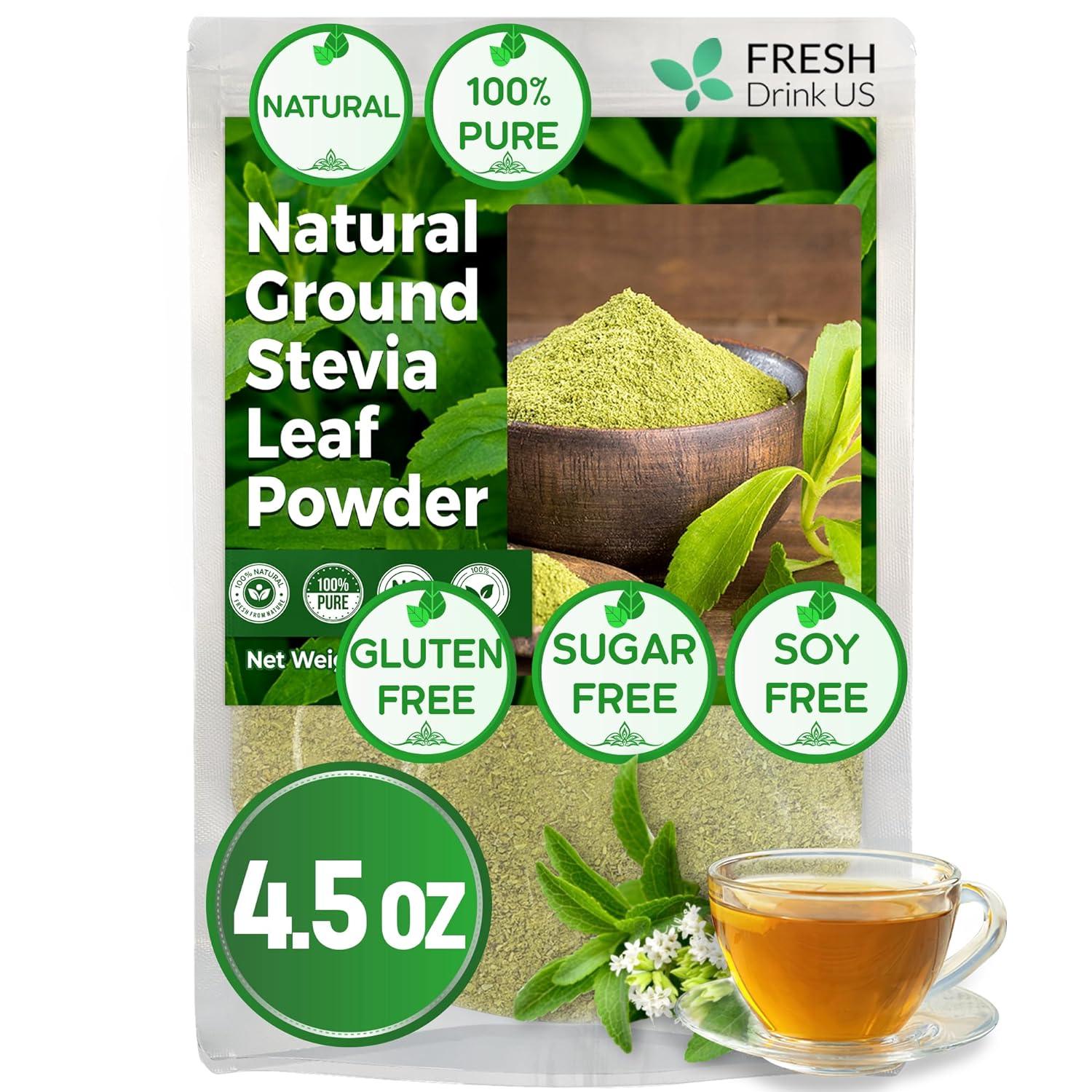 Stevia Leaf, Whole Dried Leaves, Tea Bags, Powder, 100% Natural and Pure from Stevia Leaves. Sugar Substitute for Tea, Coffee. Loose Leaf Stevia Herbal Tea. Zero Calorie Sweetener. No Sugar, No Caffeine, No Gluten, Vegan. - Korvel
