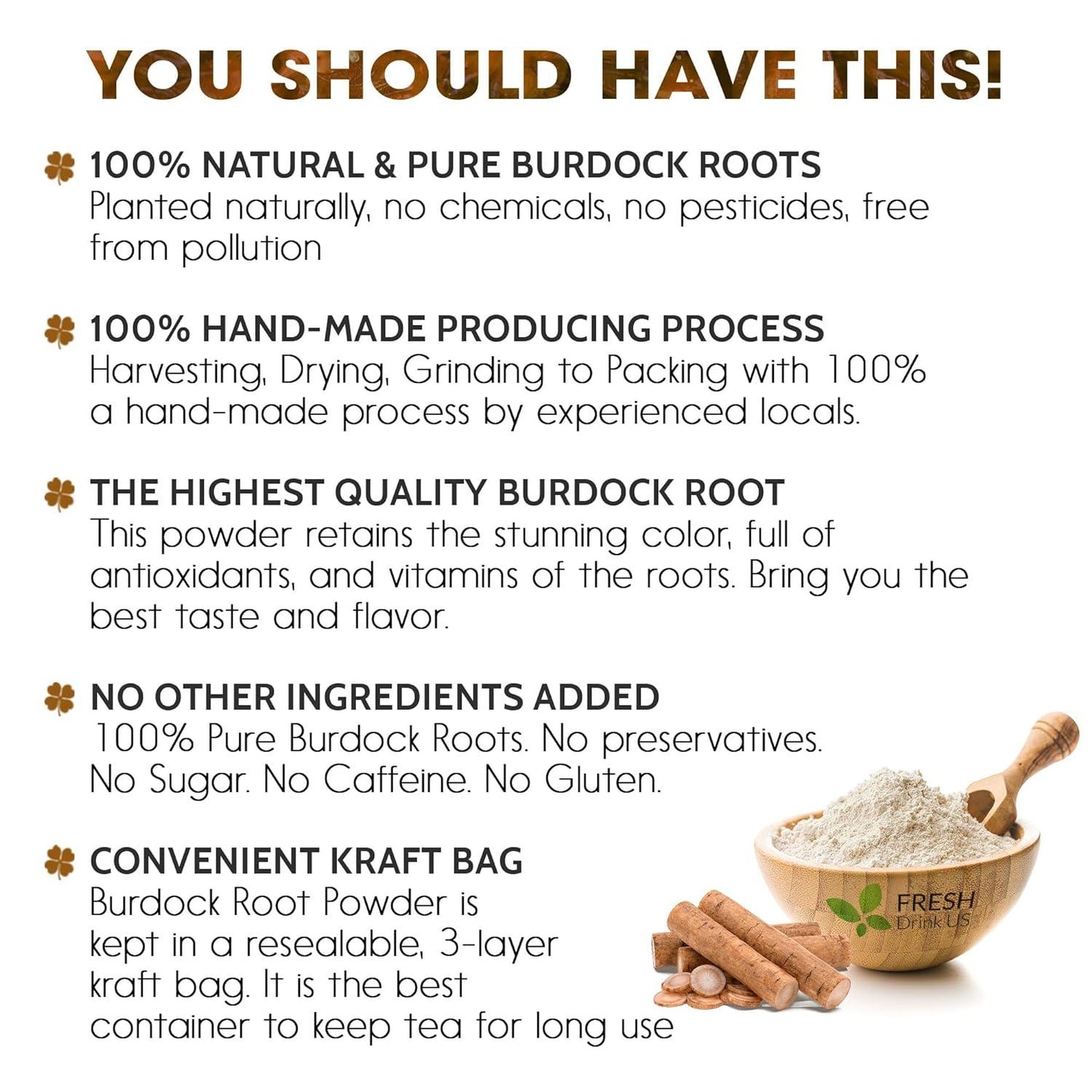 Burdock Root Powder,  Burdock Root Extract, 100% Natural & Pure from Burdock Root, Burdock Root Herbal Tea, No Additives, No Caffeine, Vegan - Korvel