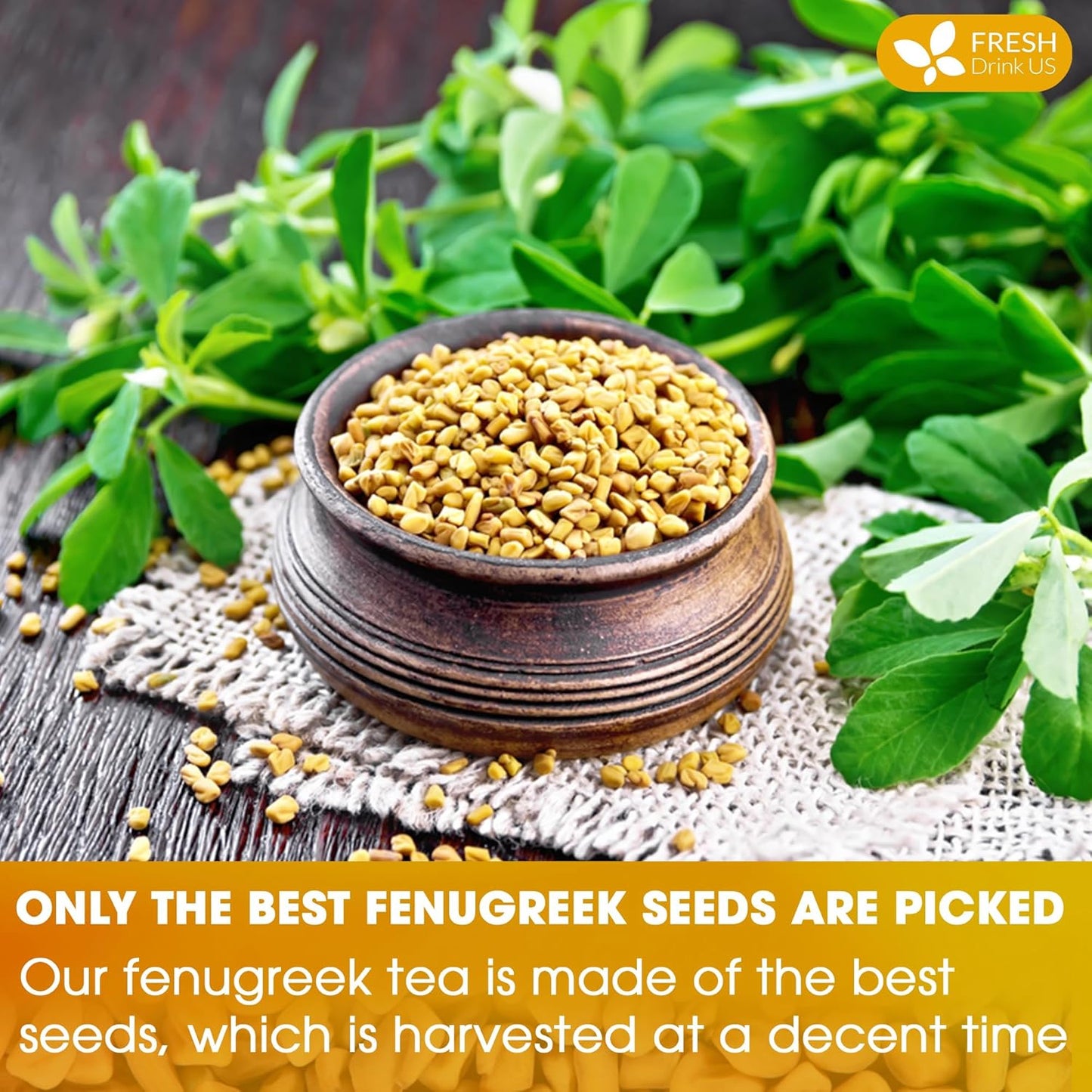 Premium Fenugreek Tea Bags - Caffeine-Free & Vegan (30 Bags)