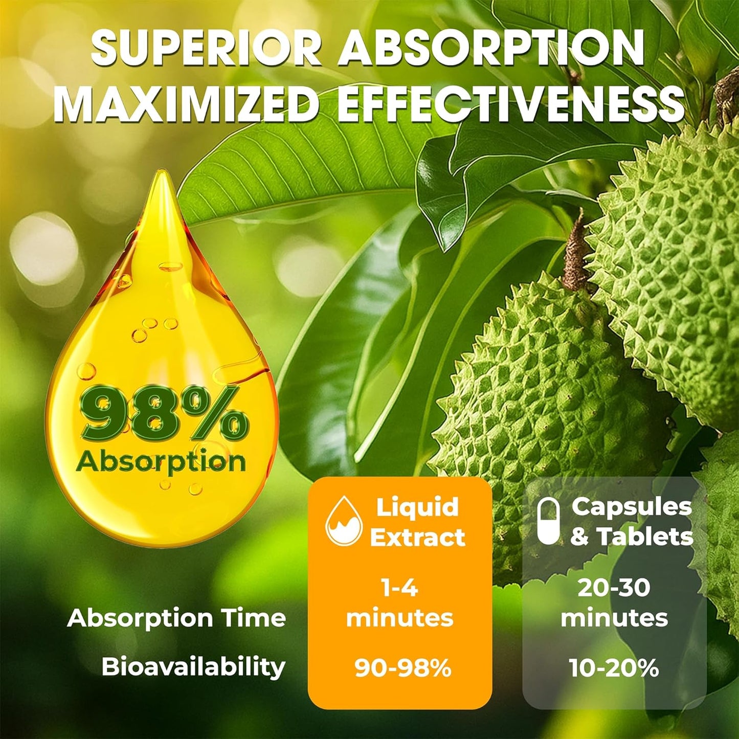 Soursop Bitters Liquid Drops – Premium Herbal Blend with Soursop Leaves, Black Seed, Moringa, Ashwagandha, Senna, Goat Weed & Ginger, 2 fl oz - Korvel