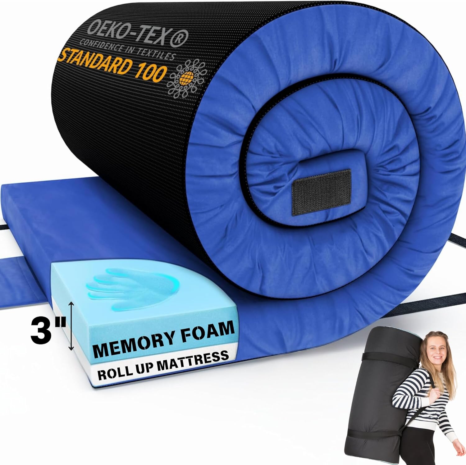 Hazli Ultra Comfort Air-Cell Memory Foam Camping Mattress - Korvel