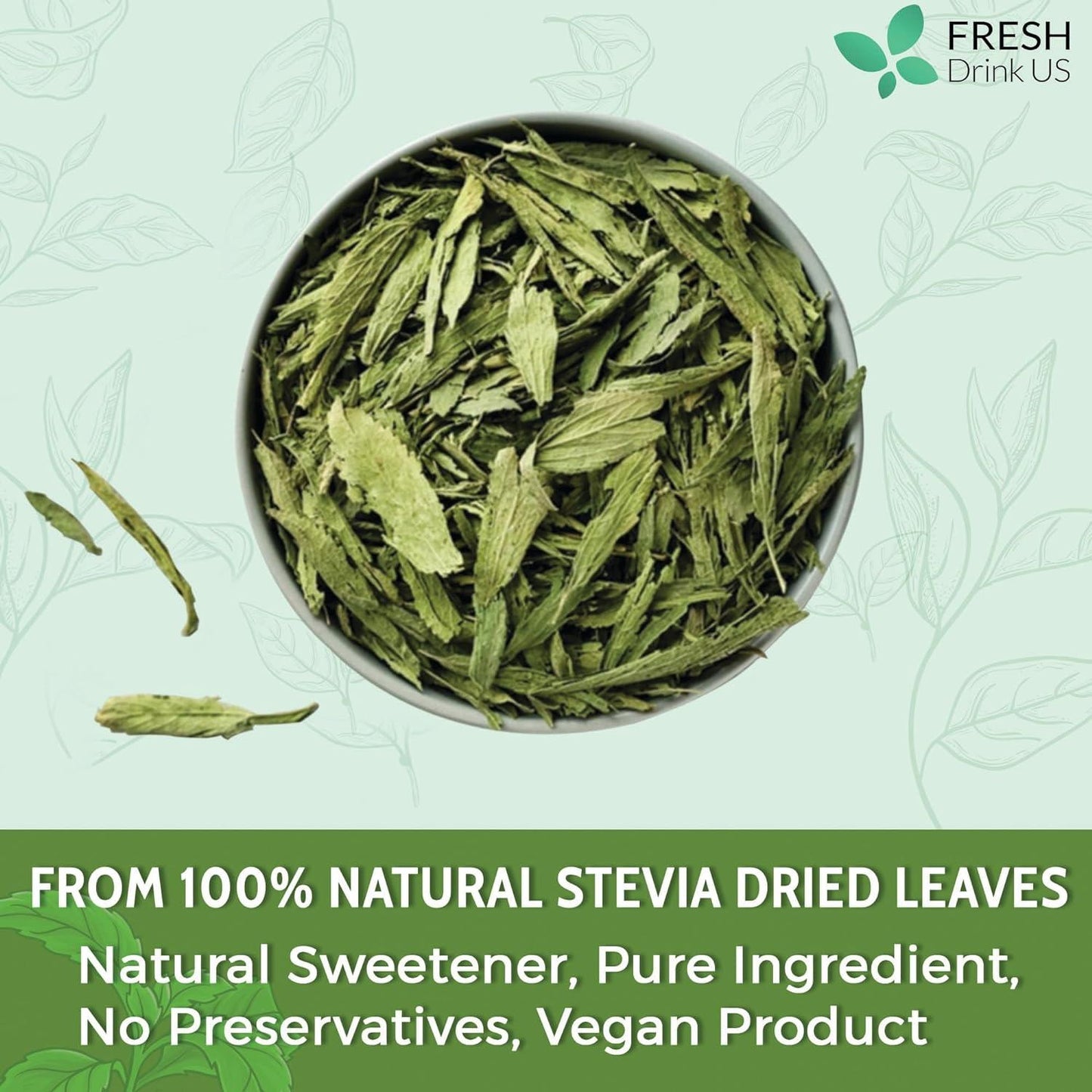 Stevia Leaf, Whole Dried Leaves, Tea Bags, Powder, 100% Natural and Pure from Stevia Leaves. Sugar Substitute for Tea, Coffee. Loose Leaf Stevia Herbal Tea. Zero Calorie Sweetener. No Sugar, No Caffeine, No Gluten, Vegan. - Korvel