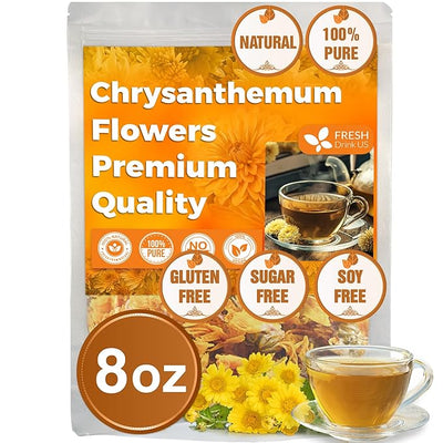 Premium Chrysanthemum Flowers, Chrysanthemum Herbal Tea, No Additives, No Caffeine, Vegan - Korvel