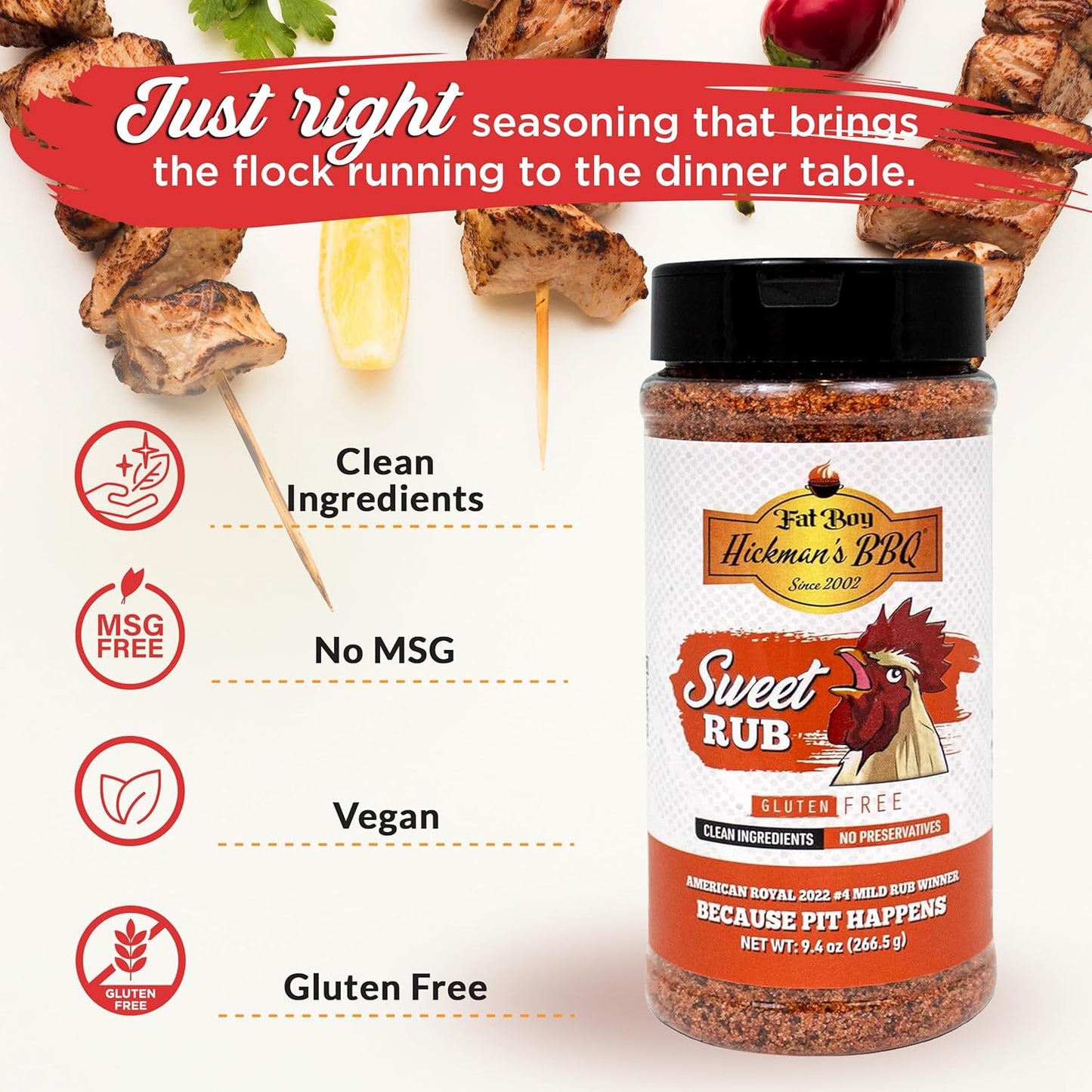 Sweet Natural Gluten Free BBQ Rub 9.4 oz - Korvel