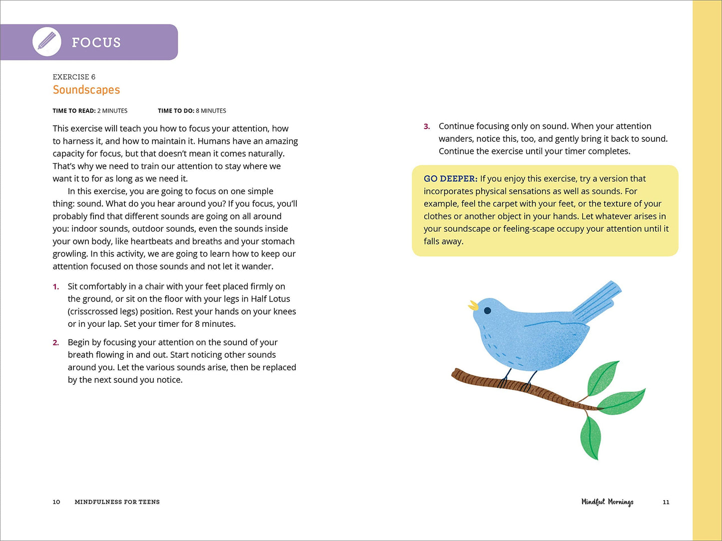 Mindfulness for Teens in 10 Minutes a Day (Spiral Bound)