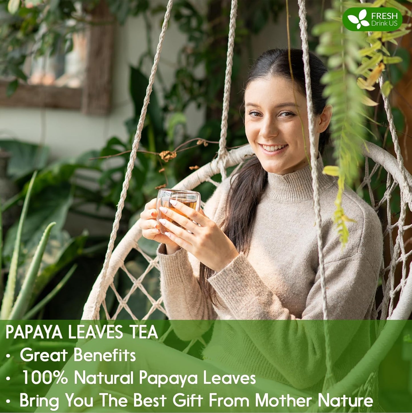 Premium Papaya Dried Leaves Herbal Tea - Caffeine-Free & Vegan