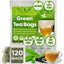 Bolsitas de té verde premium, 100 % natural y puro. Té verde de hierbas. Sin azúcar, sin gluten, vegano. 