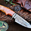 Handcrafted Damascus Steel Hunting Knife with Olive Wood Handle - Korvel