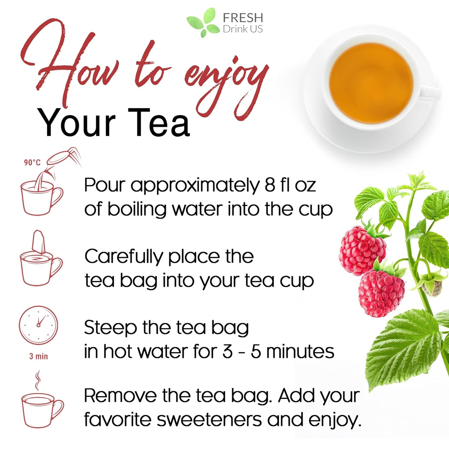 Premium Raspberry Leaf Tea Bags - 100% Natural & Pure