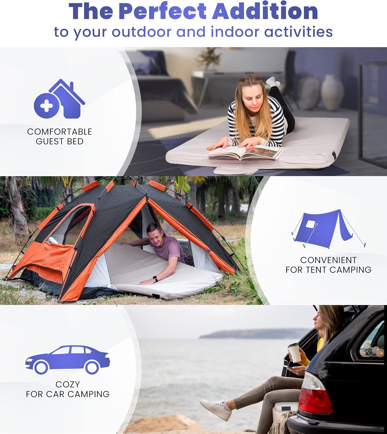 Hazli Ultra Comfort Air-Cell Memory Foam Camping Mattress