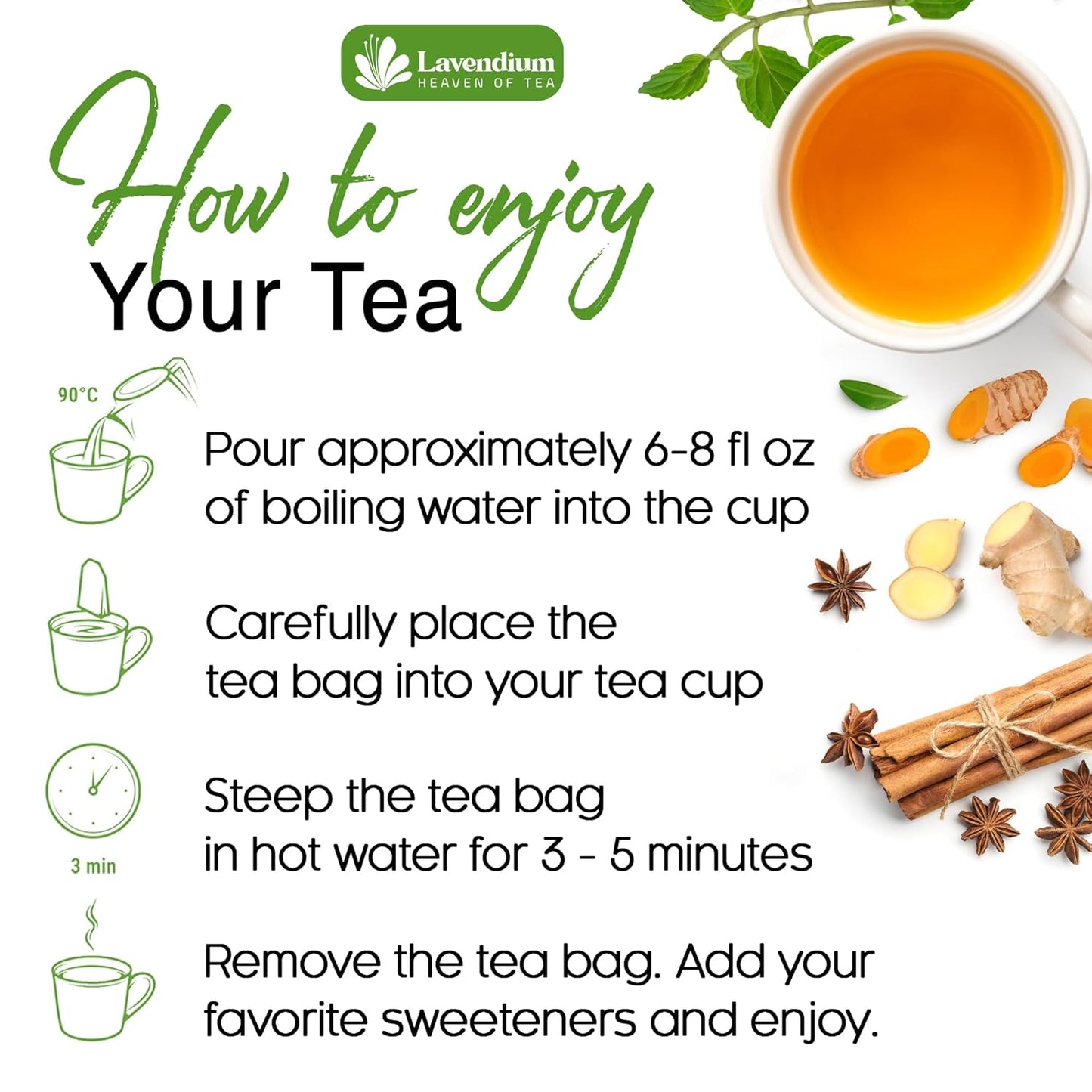 Caffeine-Free Herbal Tea with Chamomile, Hibiscus & Ginger