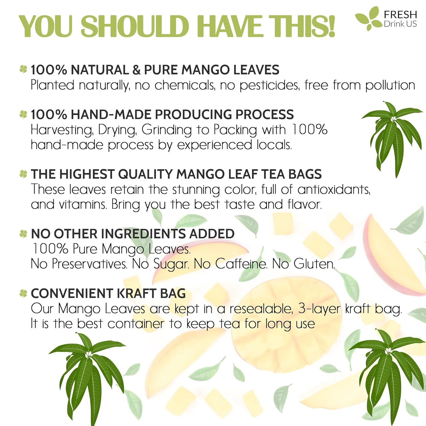 Premium Mango Leaf Herbal Tea - 100% Natural Dried Leaves