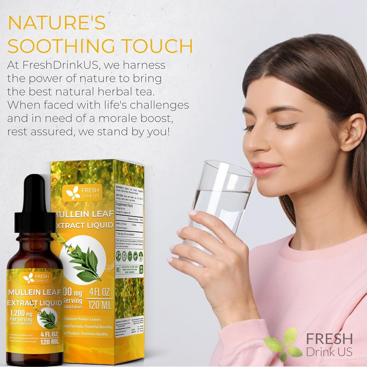 Mullein Drops for Lungs Cleanse Support, Mullein Extract Liquid – 100% from Natural Mullein Leaves, Non-GMO, Gluten-Free - Korvel