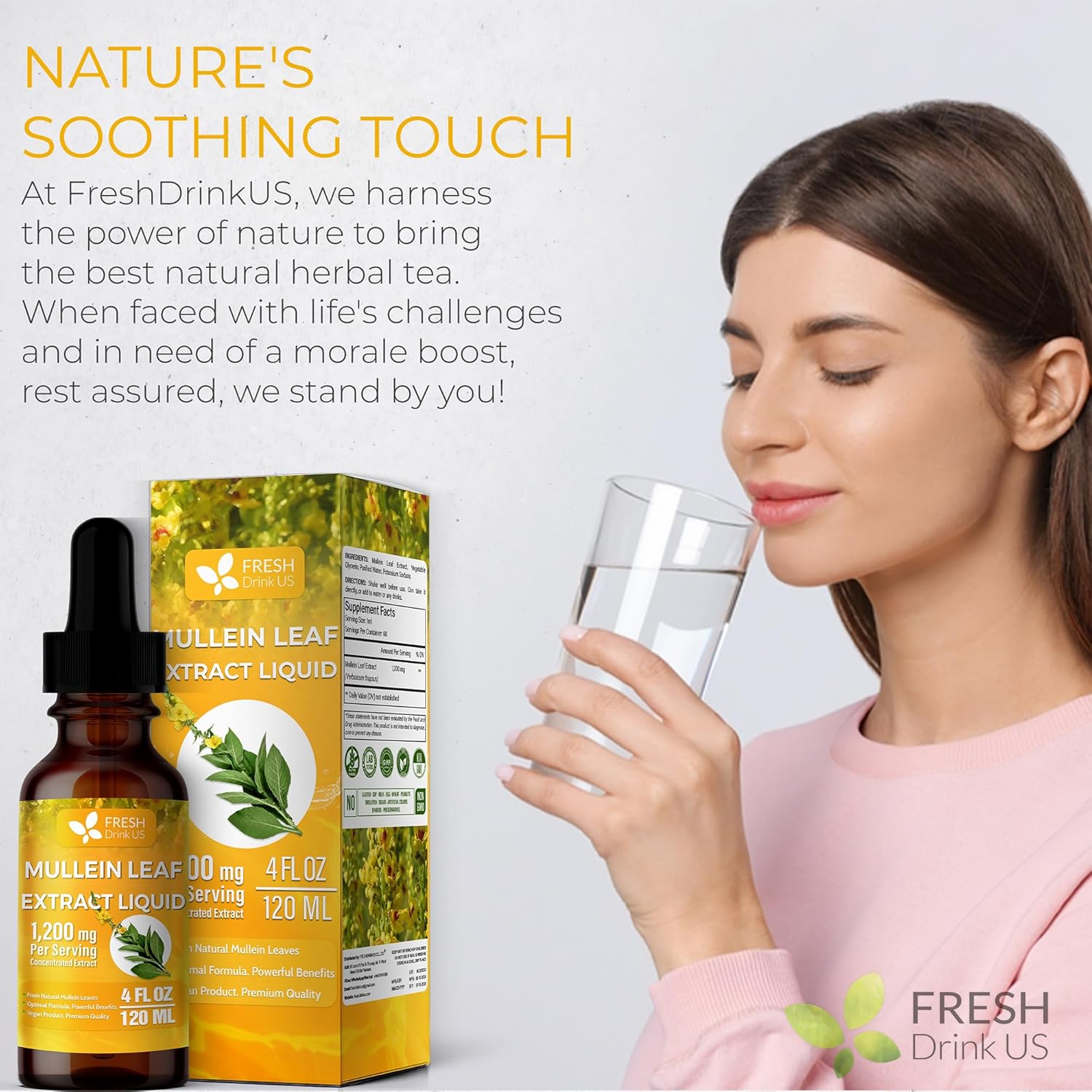 Mullein Drops for Lungs Cleanse Support, Mullein Extract Liquid – 100% from Natural Mullein Leaves, Non-GMO, Gluten-Free - Korvel