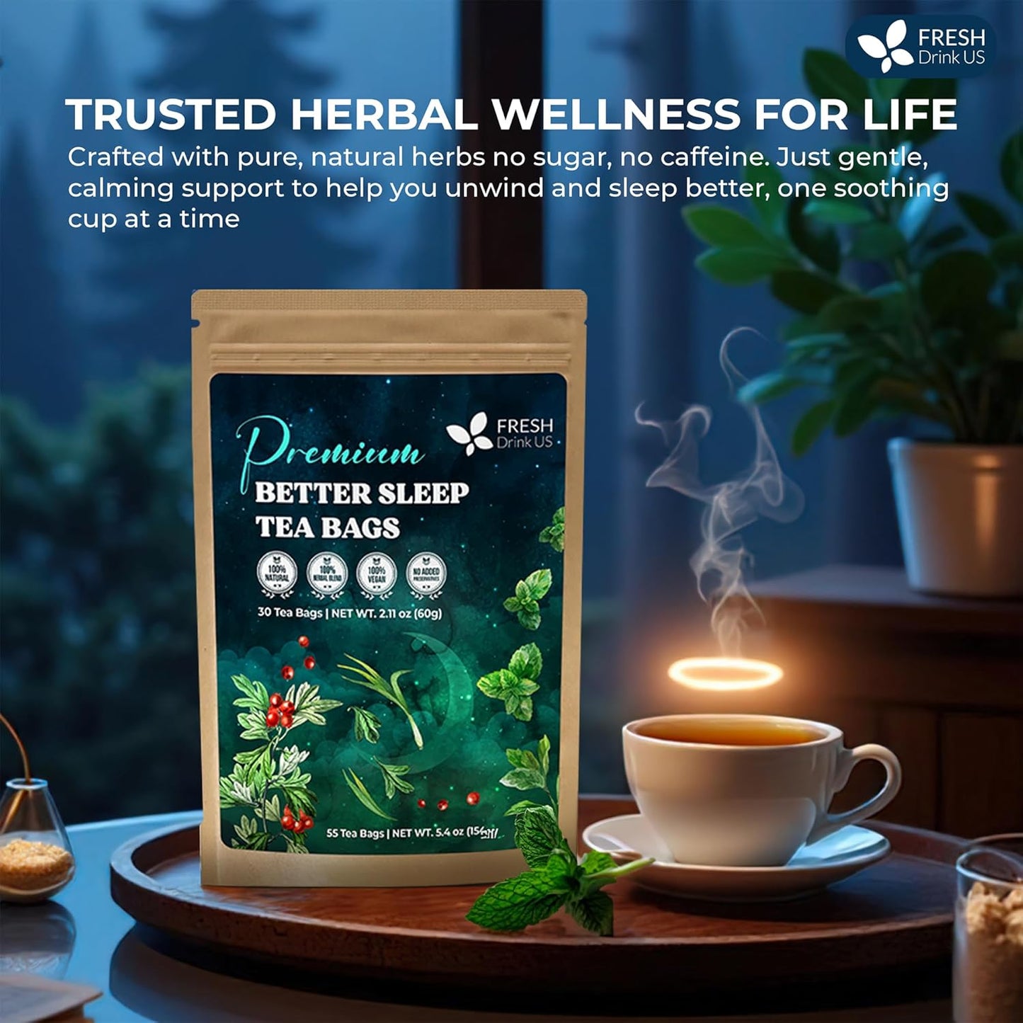 Mezcla de Té Herbal Premium para Dormir - Sin Cafeína a Granel