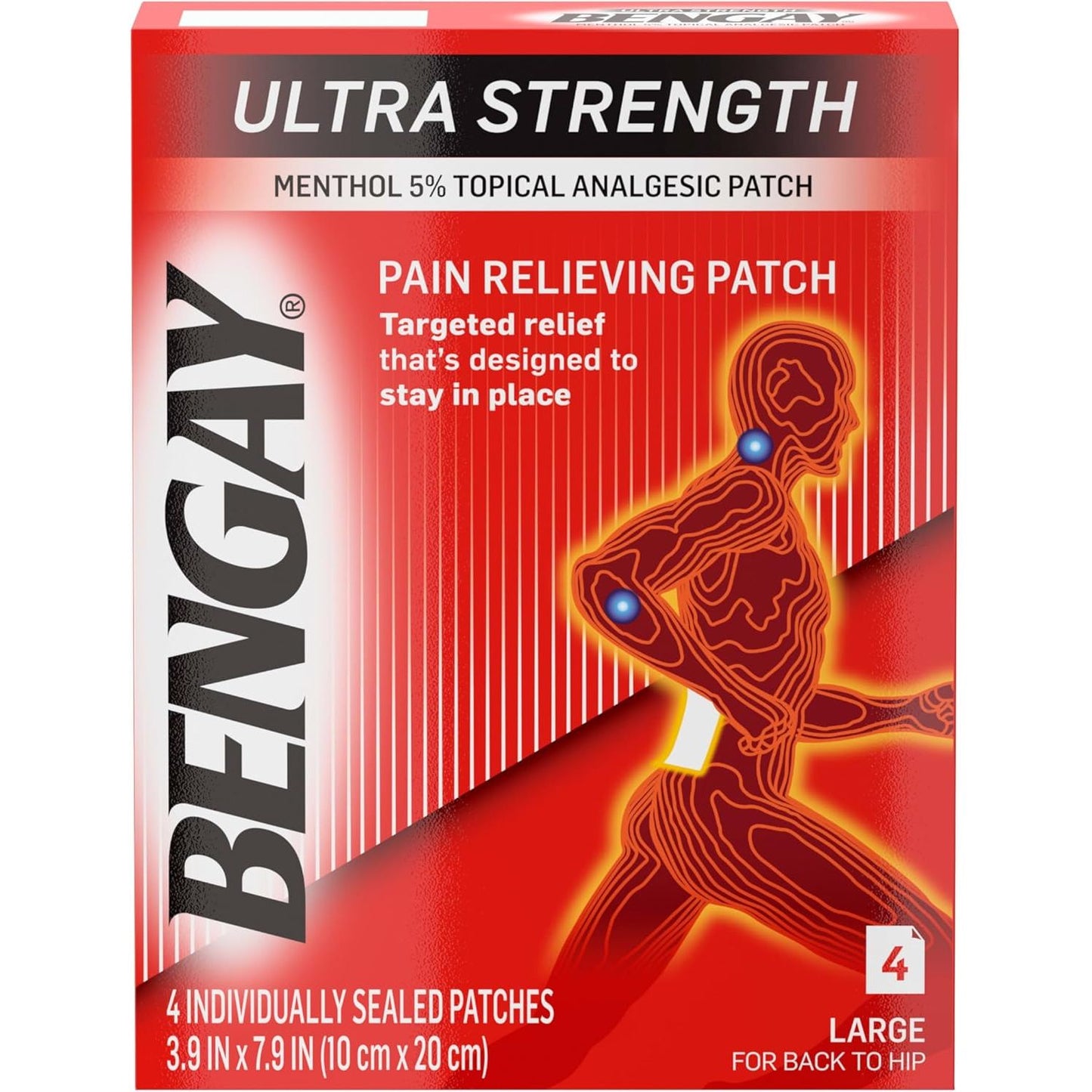 Parche para el Alivio del Dolor Bengay Ultra Fuerte - 4 Ct
