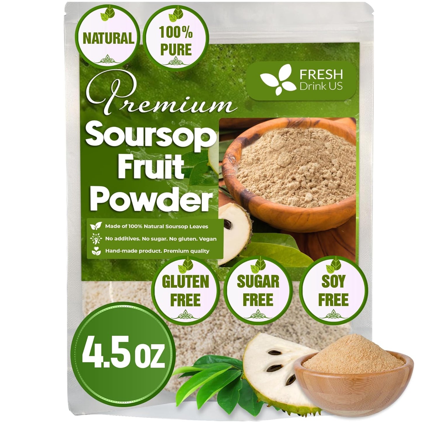 Premium Soursop Graviola Fruit Tea Bags - 100% Natural & Handmade
