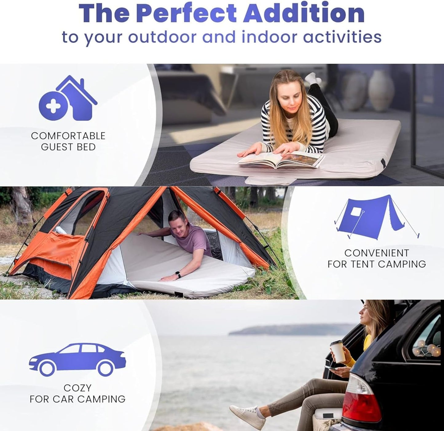 Hazli Ultra Comfort Air-Cell Memory Foam Camping Mattress