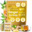 Bolsitas de té de jengibre premium, 100 % natural y puro, hechas de raíces de jengibre. Té de jengibre, infusión de jengibre. Sin azúcar, sin cafeína, sin gluten, vegano. 