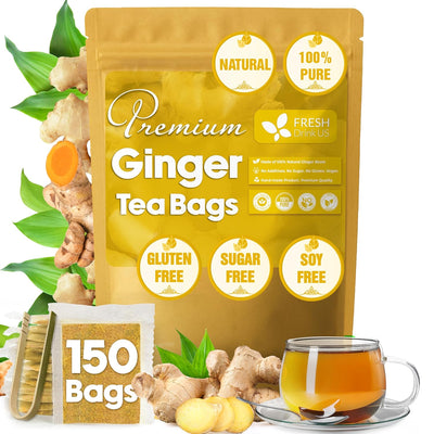 Premium Ginger Tea Bags - 100% Natural & Pure