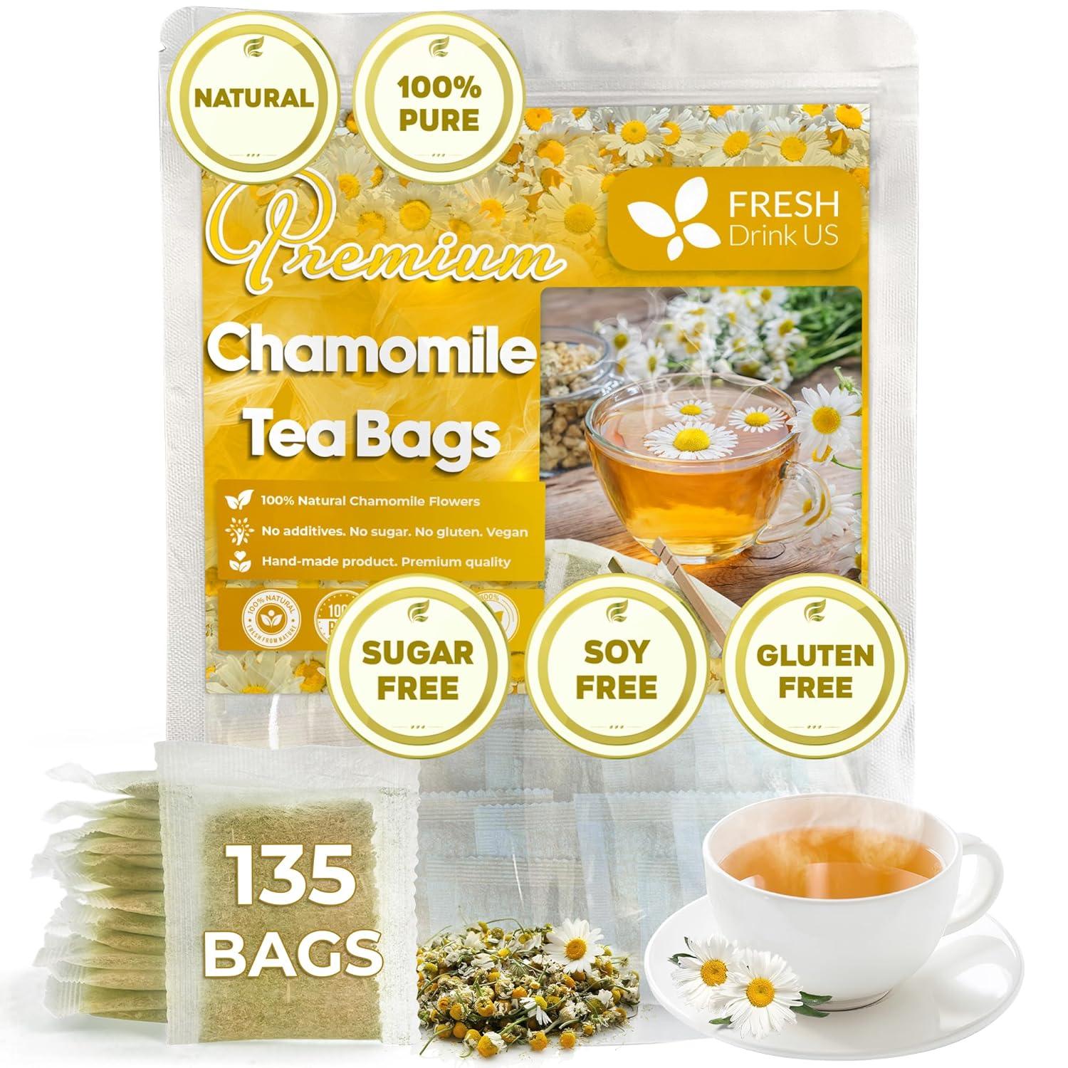 Chamomile Tea Bags, 100% Natural Chamomile, Freshly Picked, Naturally Dried Chamomile, Hand-made, Biodegradable Tea Bag - Korvel