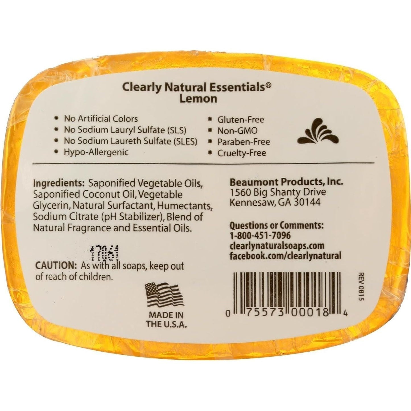 Clearly Natural Essentials Lemon Glycerin Soap - 4 oz
