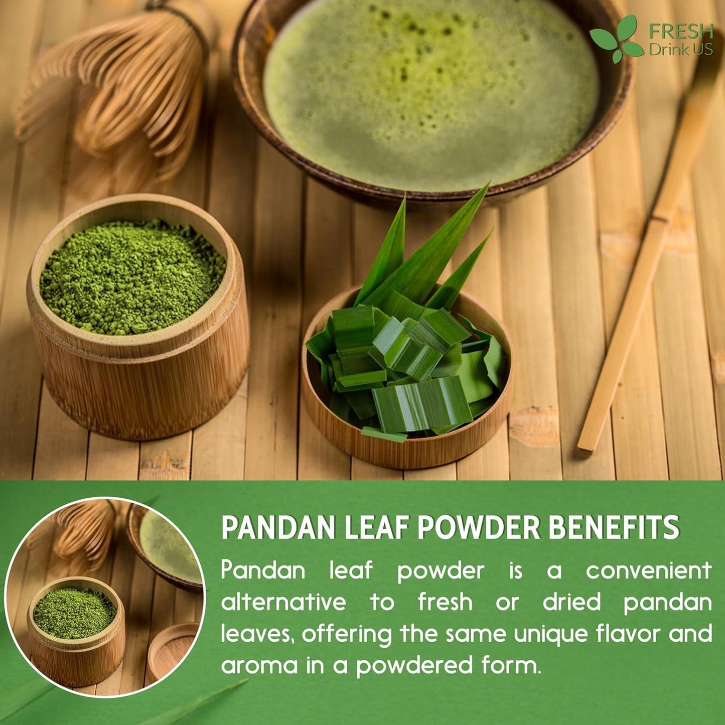 100% Pure Dried Pandan Leaves - Natural Flavoring Powder