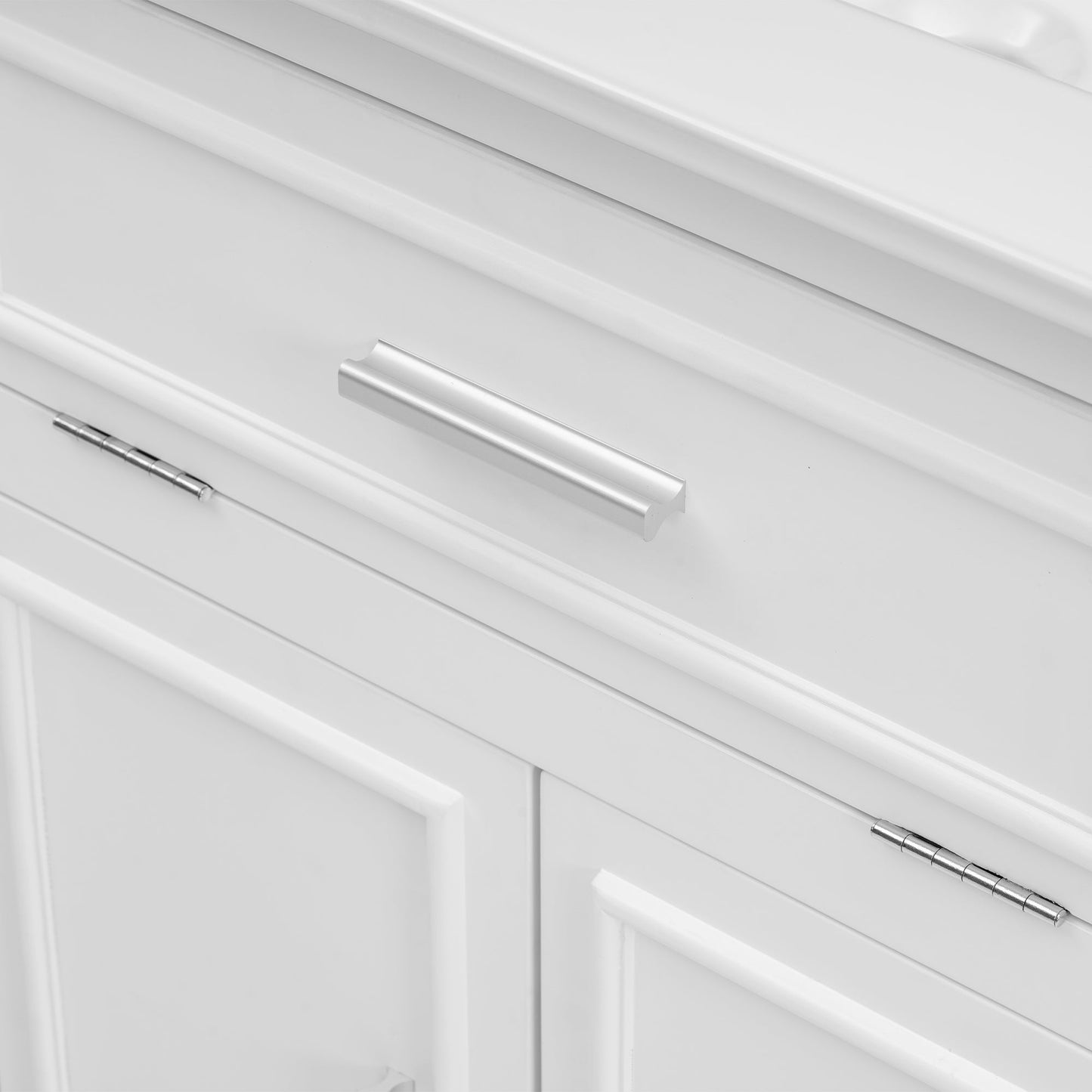 24" Bathroom Vanity with Sink, Bathroom Vanity Cabinet with One Flip Drawer and Doors, Solid Wood and MDF, White - Korvel