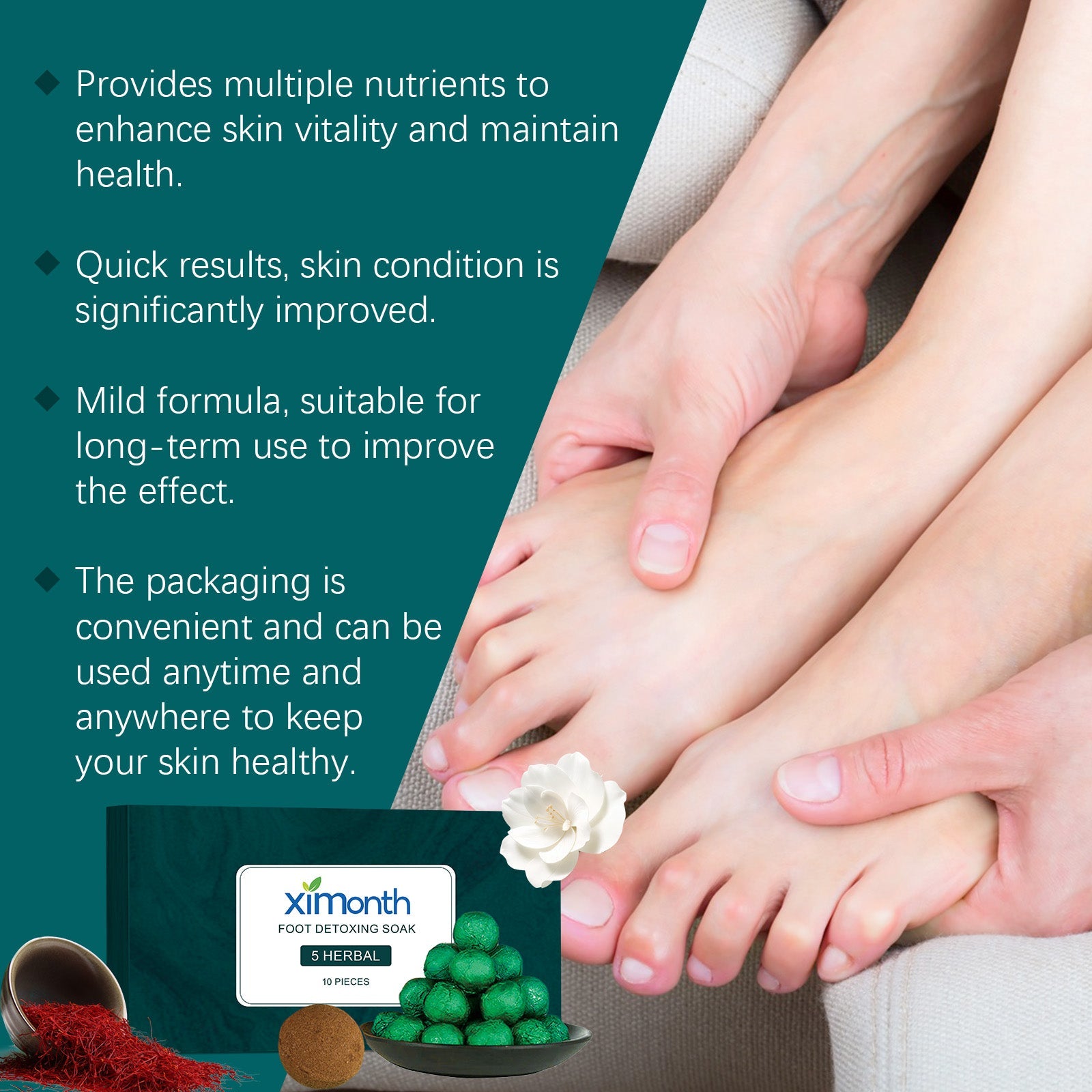 Herbal Foot Bath Ball Contains Herbal Ingredients To Soothe Leg Discomfort And Moisturize Skin Foot Care - Korvel