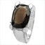 Bague en argent sterling .925 avec quartz fumé de 5,48 carats