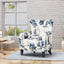 Fauteuil Club Rembourré en Tissu Imprimé Moderne Rétro