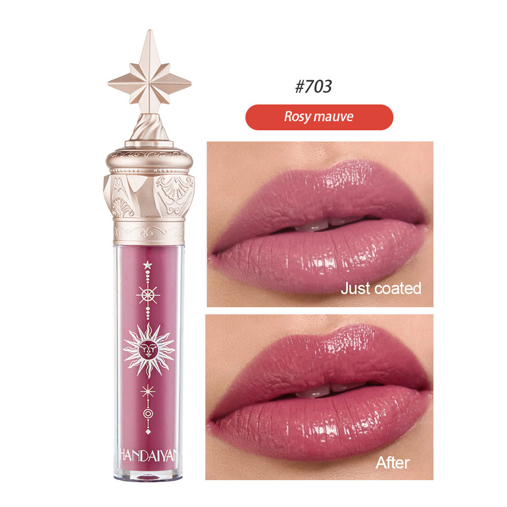 HANDAIYAN Small Star Stick Lip Gloss Lipstick Water Light Film Mirror Lip Glaze Glass Lip Gloss Moisturizing Lasting Not Easy To Fade - Korvel