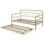 Elegant Bronze Metal Frame Daybed with Trundle